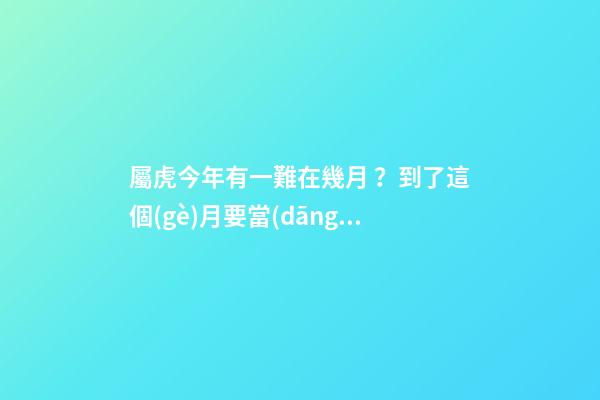 屬虎今年有一難在幾月？到了這個(gè)月要當(dāng)心